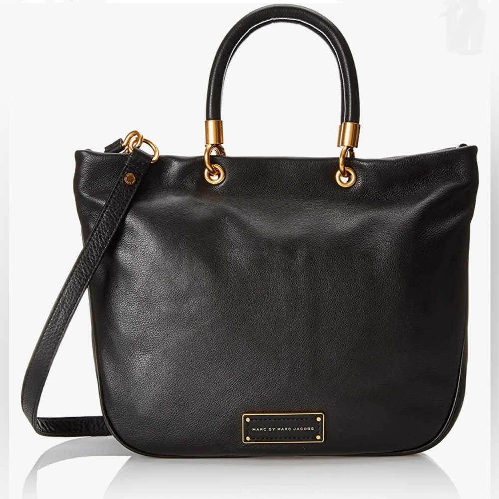 MARC JACOBS 100% Cow Leather Black Too Hot To Handle Boho Crossbody Handbag